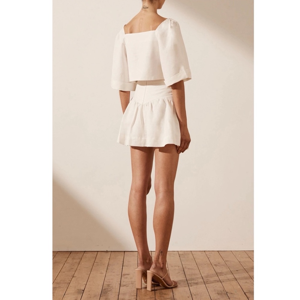Shona Joy // Blanca Linen Lace Up Boxy Top NWOT🌛 - Picture 4 of 14